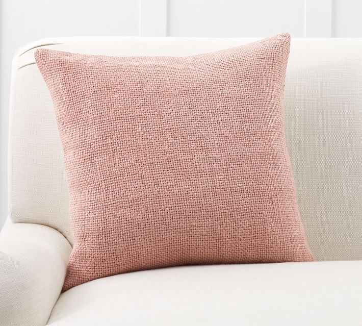 Faye Textured Linen Pillow Cover, 20 x 20", Terracotta - Image 0