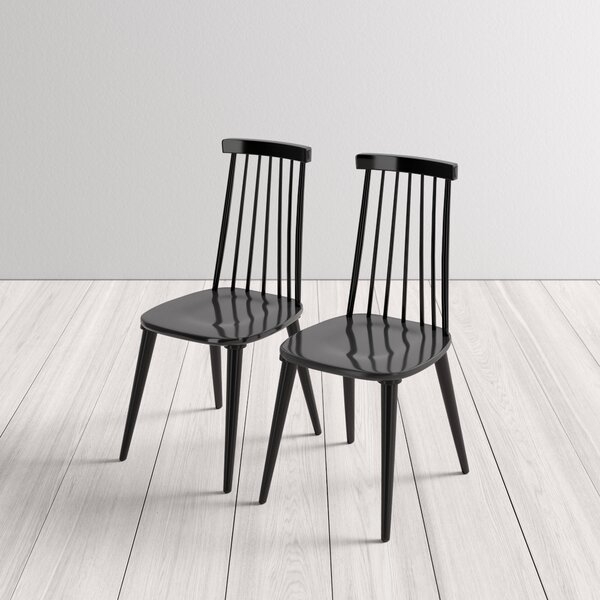 Teo Solid Wood Dining Chair in Black (Set of 2) - Image 2