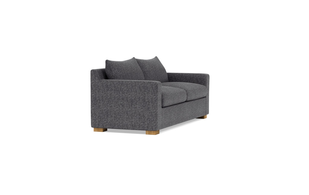 Custom Sloan Sleeper Sofa in Performance Textured Weave Pepper with Natural Oak Block Legs - Image 1