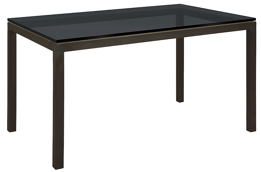 Parsons black metal desk with tempered glass top - Image 0