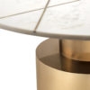 Terzo White Geometric Marble Cocktail Table with Gold Base - Style # 64T40 - Image 2