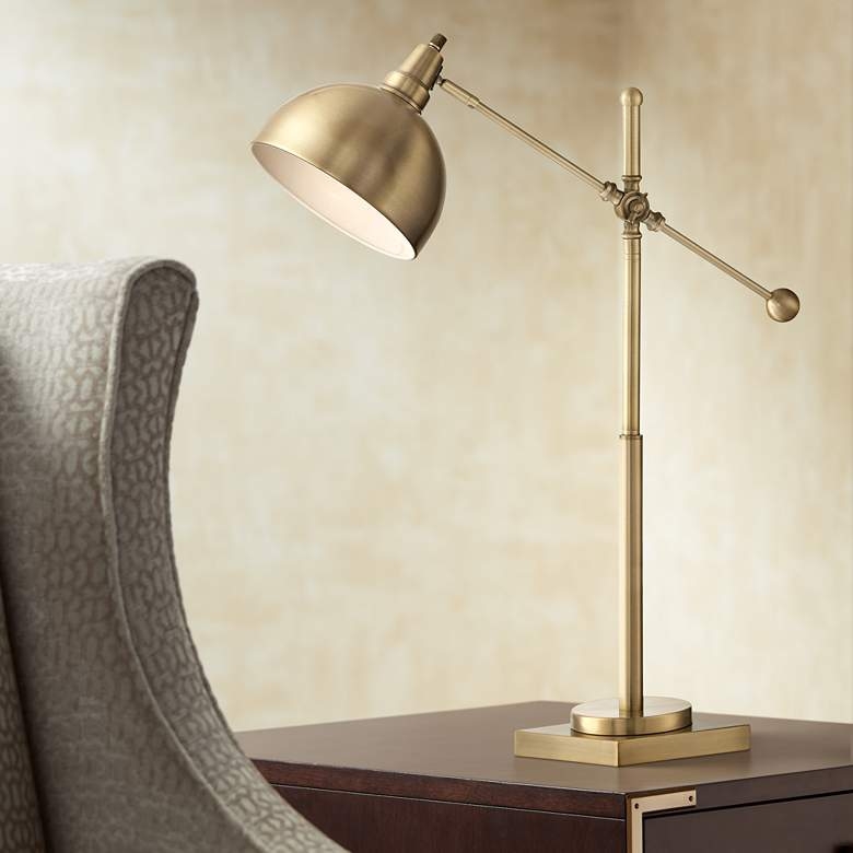 Lite Source Cupola Brushed Brass Desk Lamp - Image 1