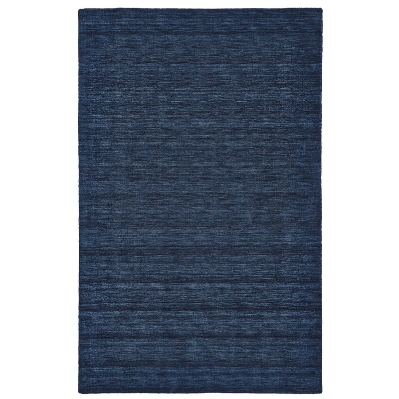Carbonell Handmade Tufted Wool Dark Blue Area Rug - Image 0