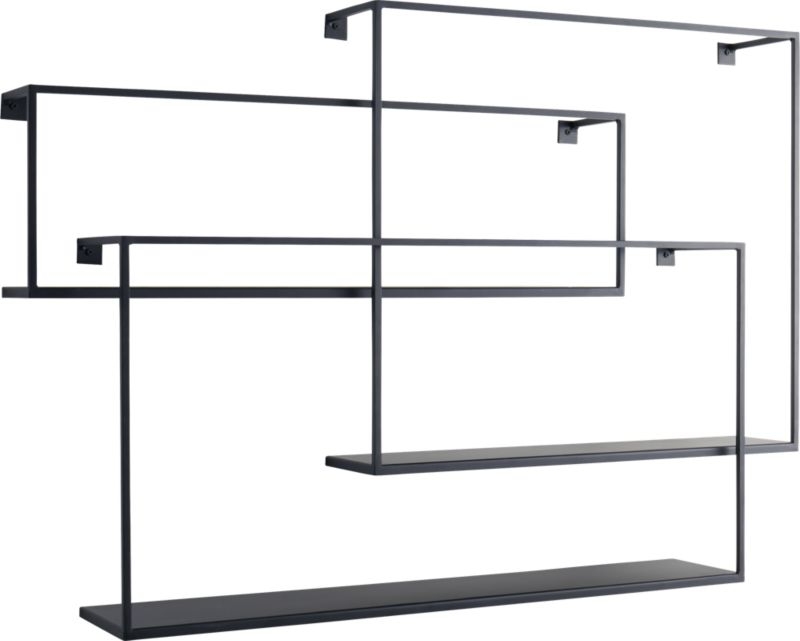 3-piece floating large matte black shelf set - Image 5