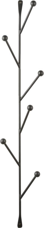 Barker Matte Black Vertical Wall Mounted Coat Rack - Image 3