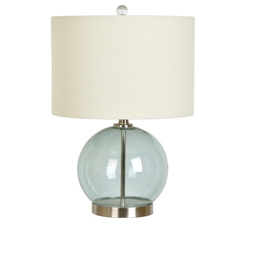 Matherne 21" Table Lamp - Transparent Seafoam Blue/Silver, Off-White - Image 0