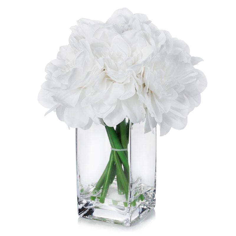 Silk Dahila Floral Arrangements and Centerpieces in Vase - Image 0