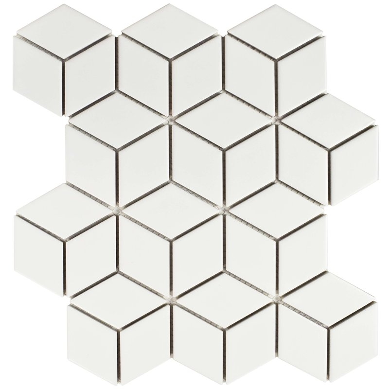 Retro Rhombus 1.88 x 3.18 Porcelain Mosaic Tile in Matte Grey (1 box = 9.04 sq ft) - Image 1