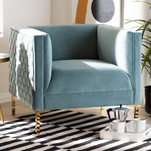 Whiteman Glam and Luxe Velvet Fabric Upholstered Armchair - Image 2