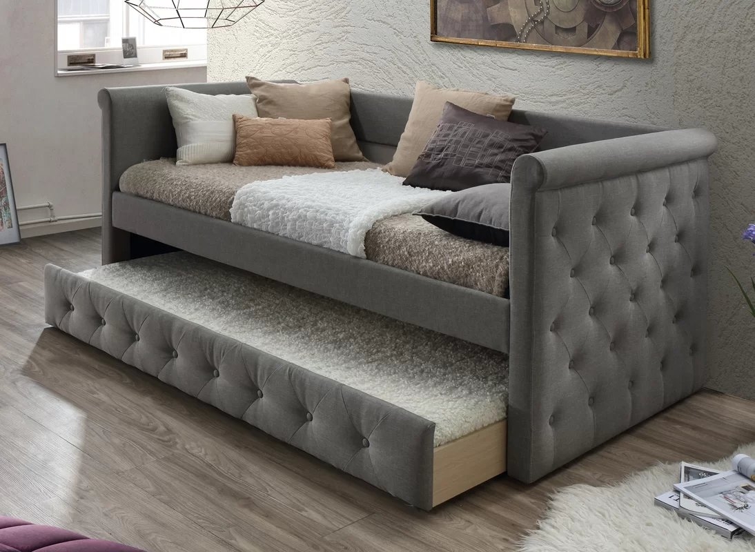 Reasor Daybed with Trundle - Light Beige - Image 0