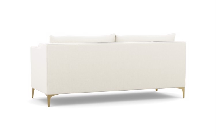 Caitlin by The Everygirl Sofa in Ivory Heavy Cloth Fabric with Brass Plated legs - 83" - Image 3