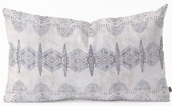 FRENCH LINEN ERIS Oblong Throw Pillow -23x14 with insert - Image 0