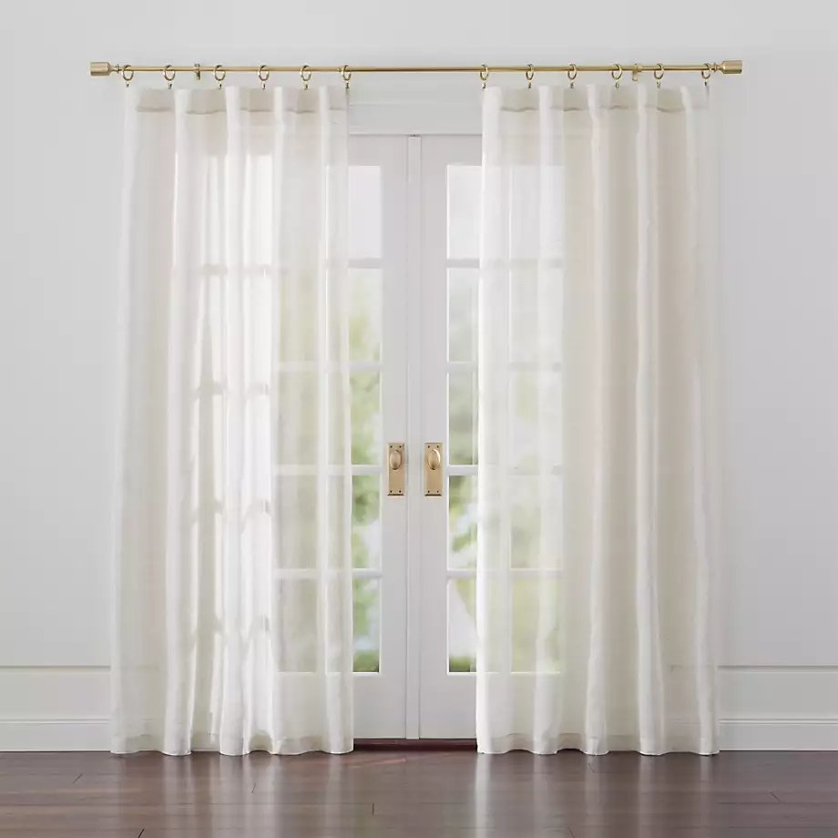 Linen Sheer 52"x120" Natural Curtain Panel - Image 0