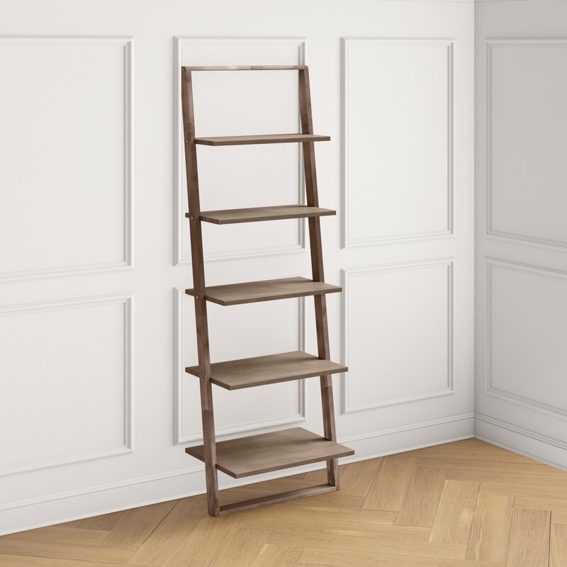 Juliana 72'' H x 24.75'' W Solid Wood Ladder Bookcase - Image 2