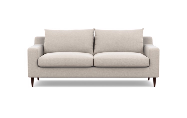 Sloan Sofa in Linen Pebble Weave Fabric with Walnut Tapered Legs - Image 0
