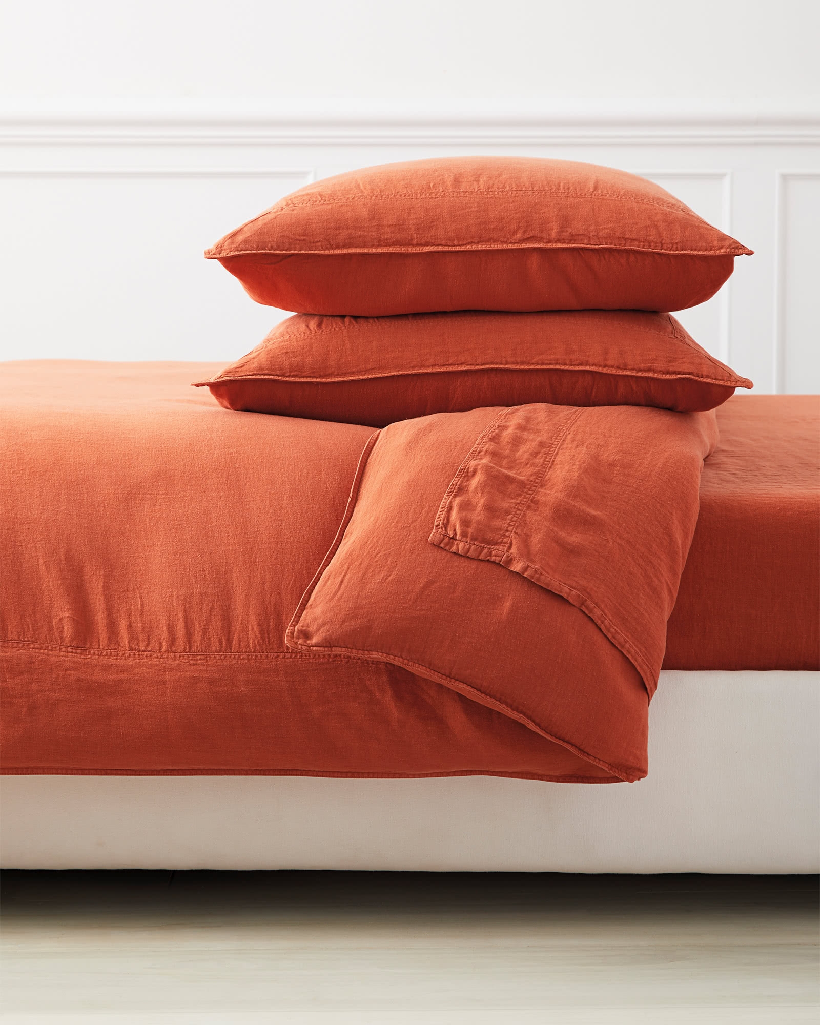 Positano Linen Duvet Cover - Queen, Terracotta - Image 0