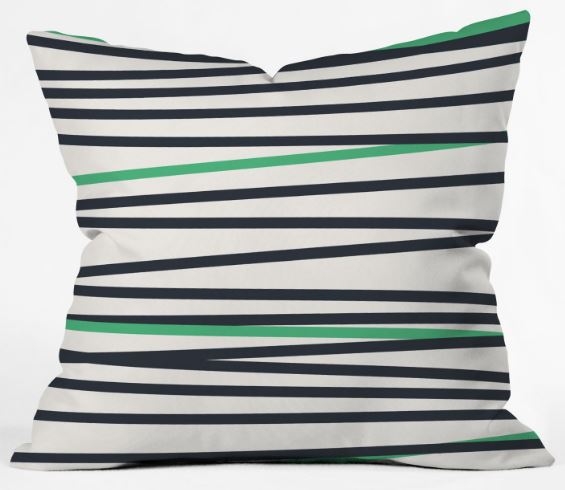 CREW STRIPE Cool Throw Pillow - 18" x 18" - Outdoor Insert Included - Image 0
