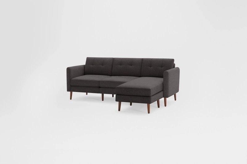 Nomad Sofa Sectional - charcoal - dark wood legs - high arms - Image 0