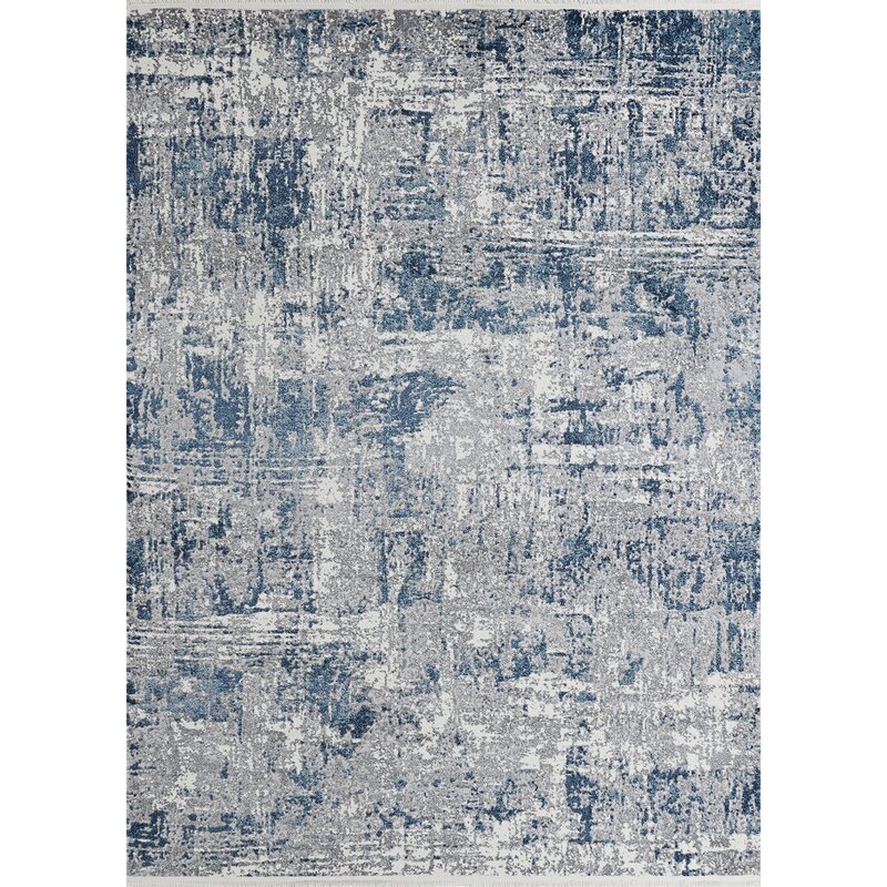 Rectangle 9' x 13' Erdinc Abstract Blue/Gray Area Rug - Image 0