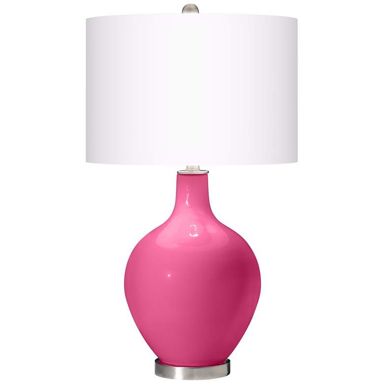 Color Plus Ovo 28 1/2" Blossom Pink Glass Table Lamp - Image 0