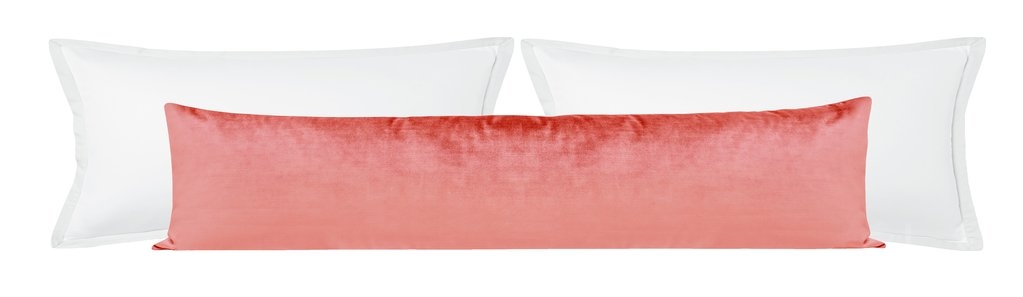 THE XL LUMBAR :: FAUX SILK VELVET // FLAMINGO - 14" X 48" - Image 0
