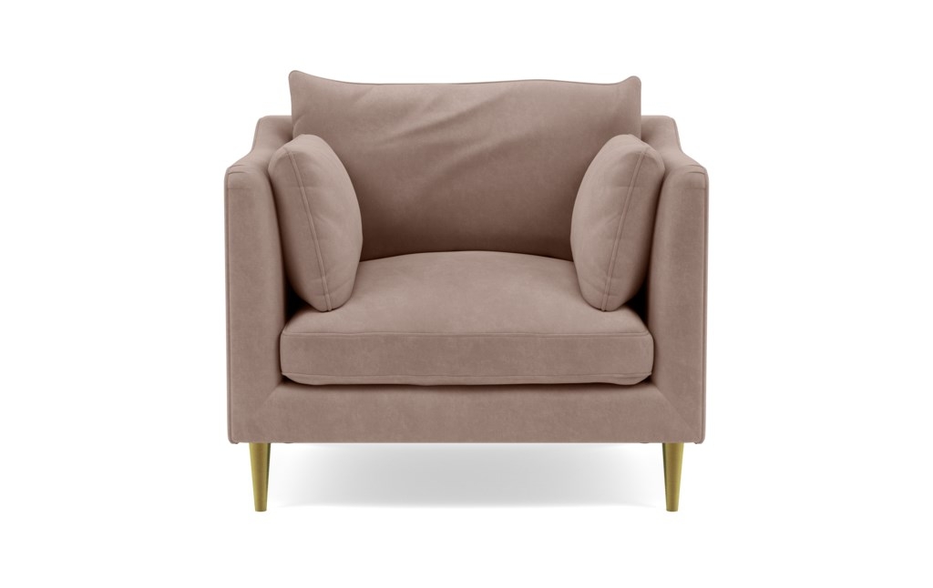 CAITLIN BY THE EVERYGIRL Accent Chair in Platinum Velvet - Image 0