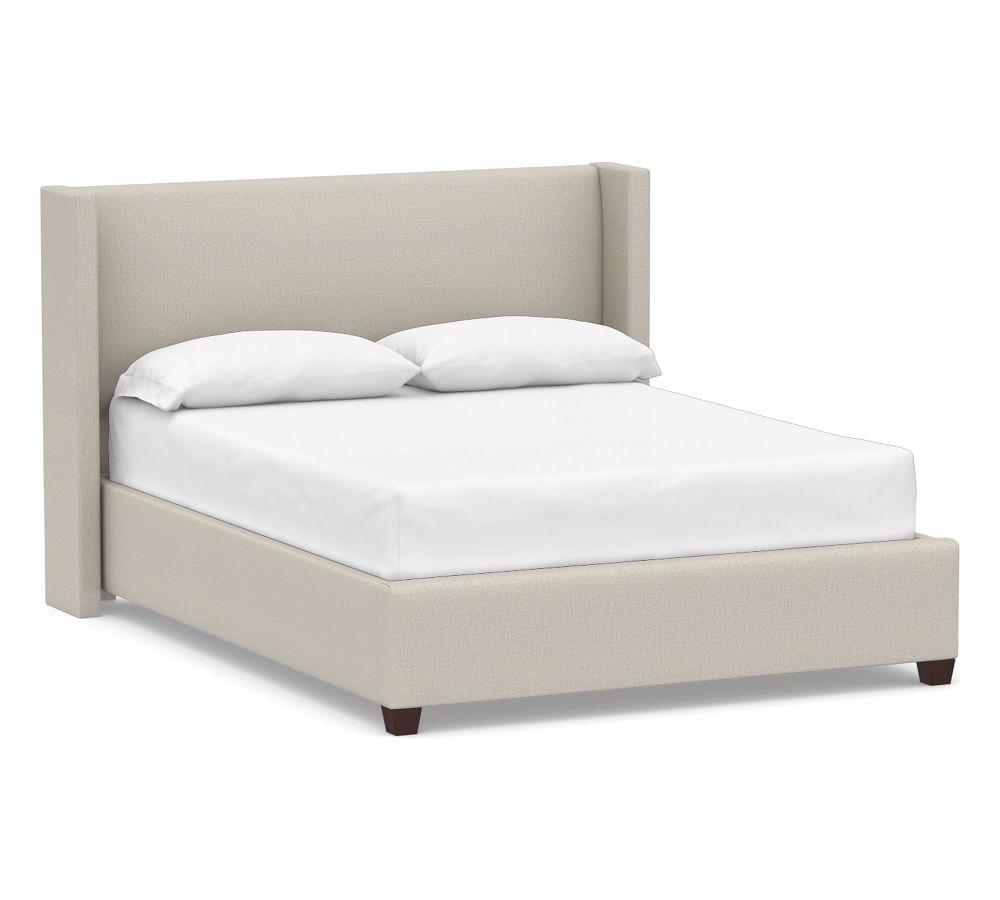 Elliot Shelter Upholstered Bed, King, Park Weave Ivory - Image 2