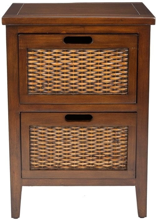 Jonah Two Drawer End Table - Dark Teak - Safavieh - Image 0