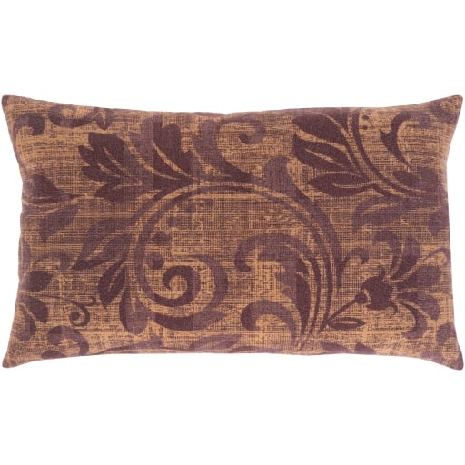 Laurel Lumbar Pillow Cover, 24" x 16", Eggplant - Image 0