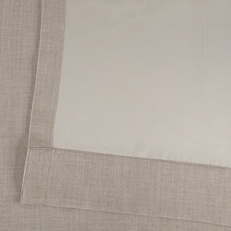 Waubun Faux Linen Extra Wide Solid Color Blackout Rod Pocket Single Curtain Panel - Oatmeal - Image 3