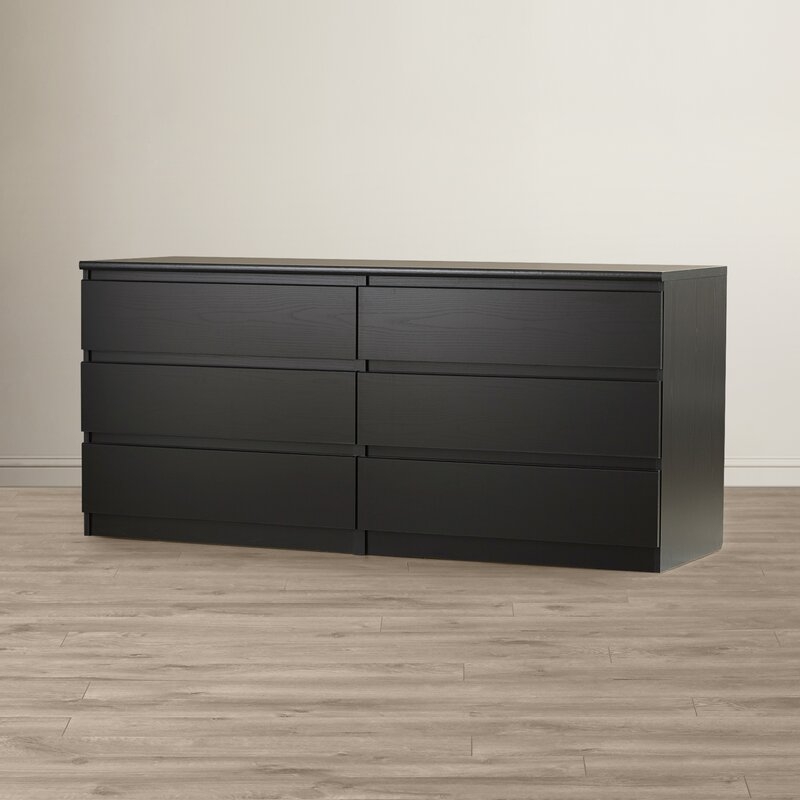 Kepner 6 Drawer Double Dresser - Black Woodgrain - Image 3