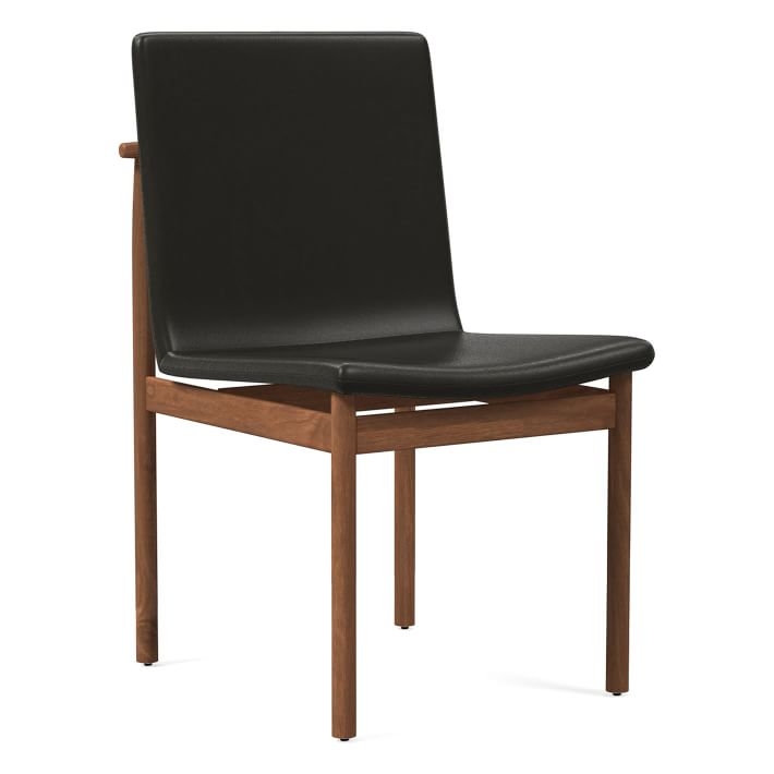 Framework Dining Chair, Parc Leather, Black, Walnut - Image 0