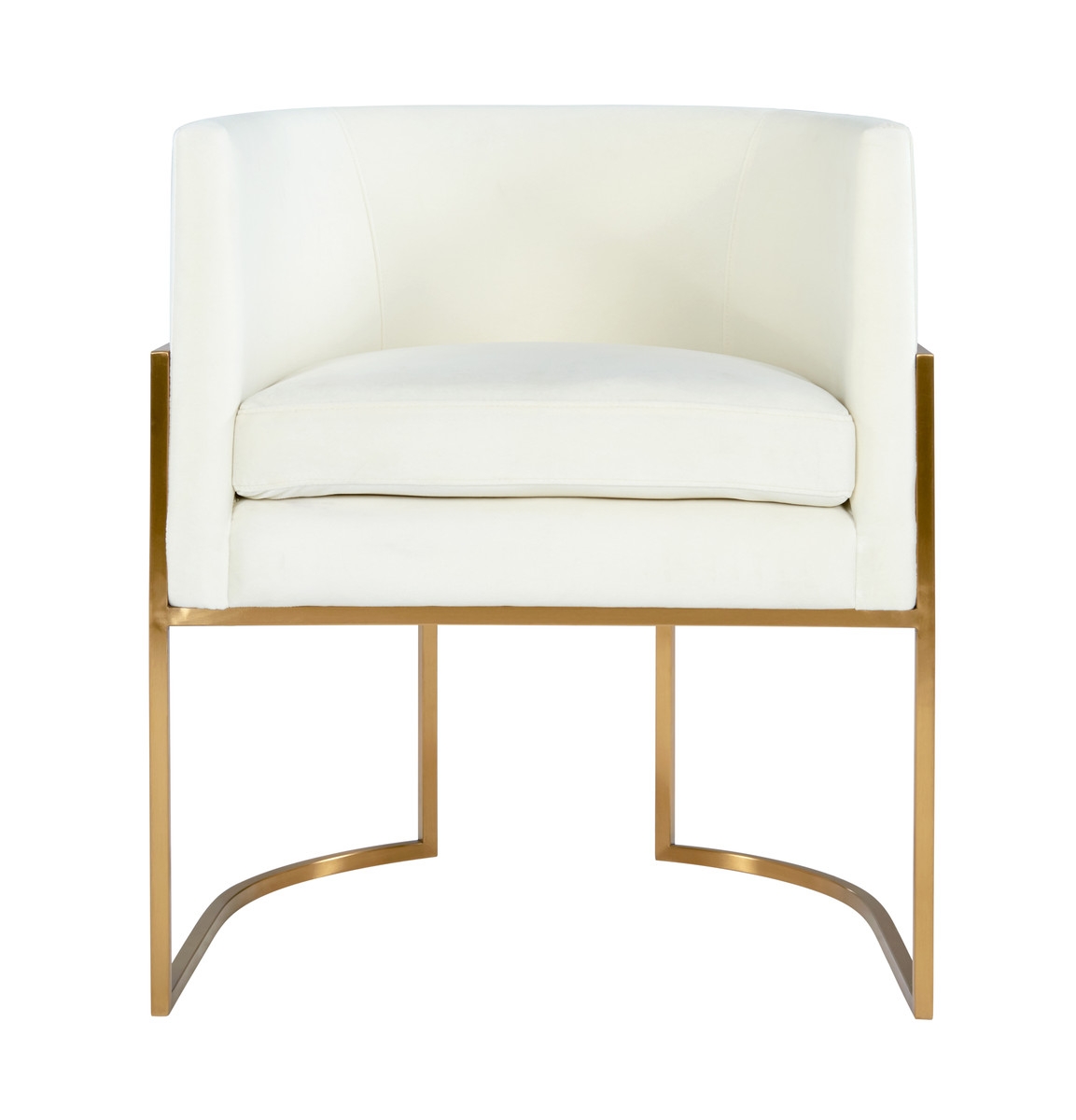 Giselle Cream Velvet Dining Chair Gold Leg - Image 1