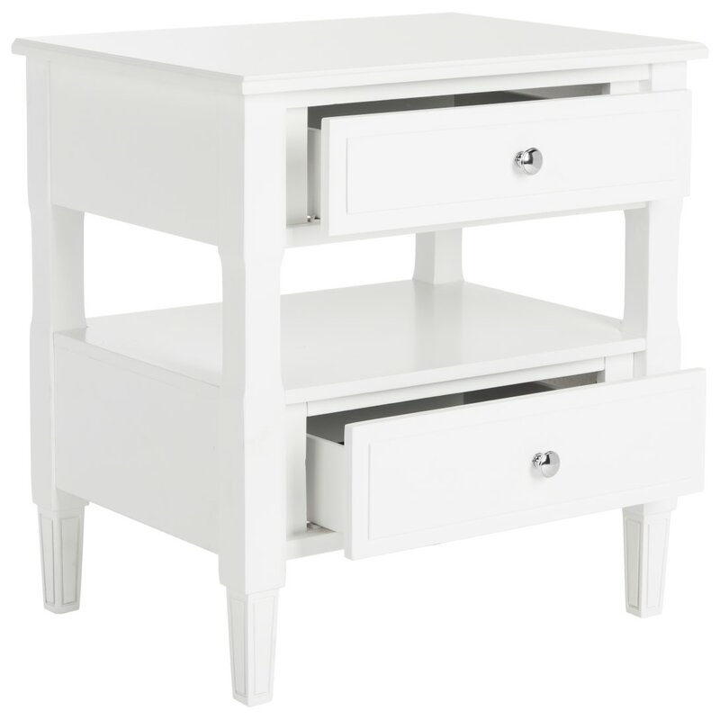 Jerry 2 - Drawer Solid Wood Nightstand / White - Image 0