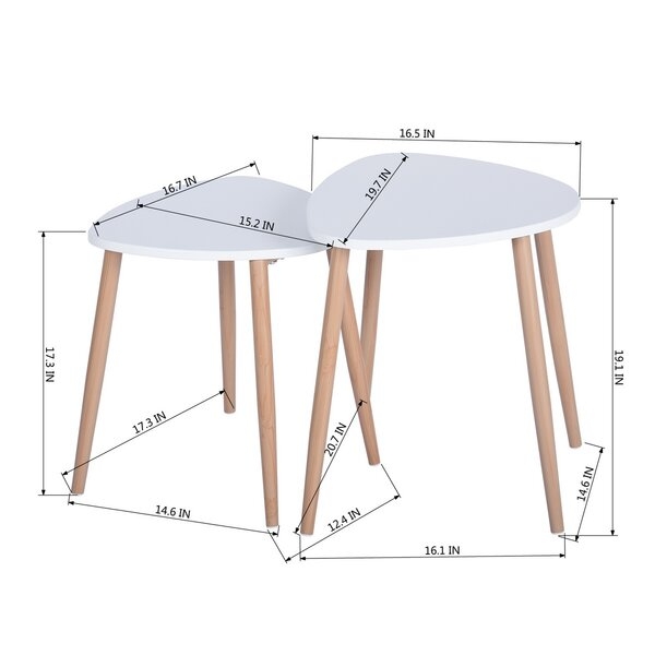 2 Pieces White Nesting Table - Image 1