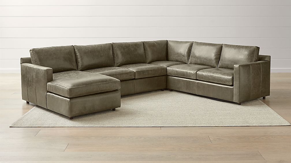 Barrett Leather 4-Piece Left Arm Chaise Sectional Sofa - Image 0