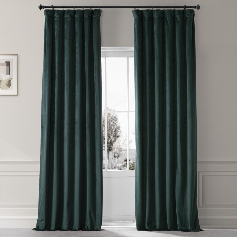 Niemeyer Velvet Solid Max Blackout Thermal Rod Pocket Single Curtain Panel - Image 0
