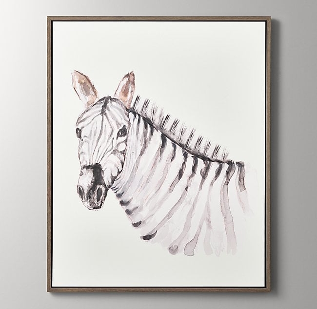 WATERCOLOR SAFARI ANIMAL ART - ZEBRA - SMALL - Image 0