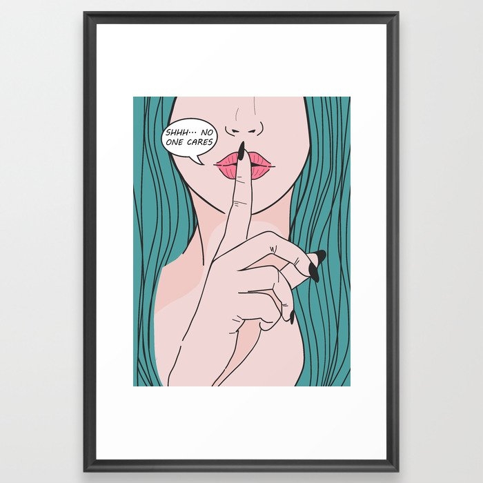 She says Shhh Framed Art Print - Image 0