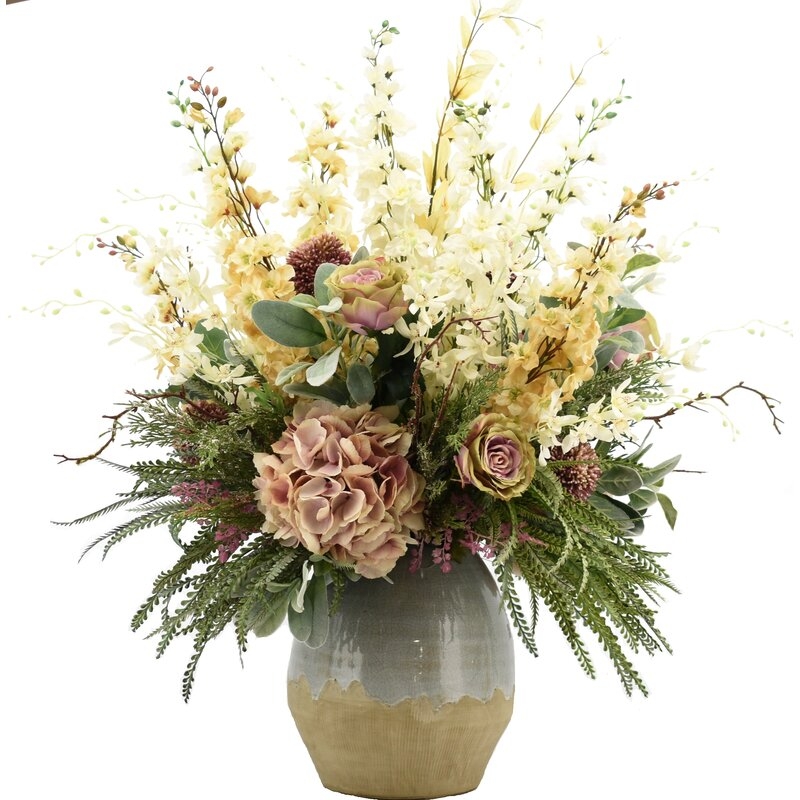 Mixed Floral Arrangement in Pot - Image 0