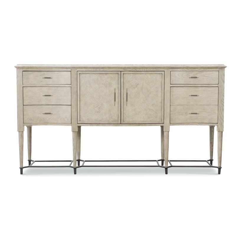 Serenity 72" Wide 6 Drawer Ash Wood Buffet Table - Image 0