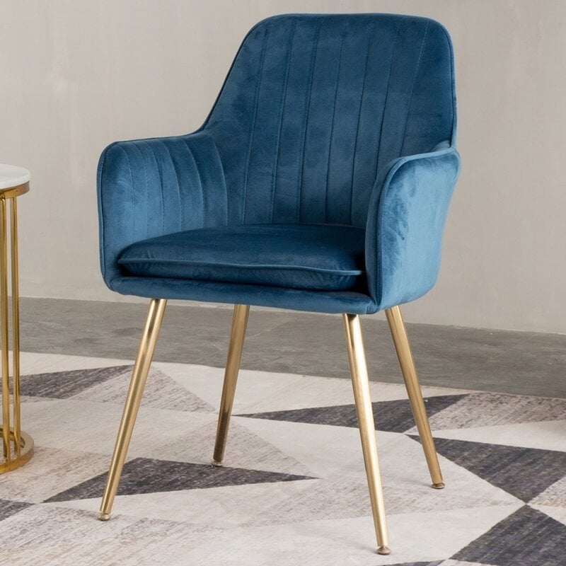 Galen Upholstered Dining Chair, Blue - Image 0