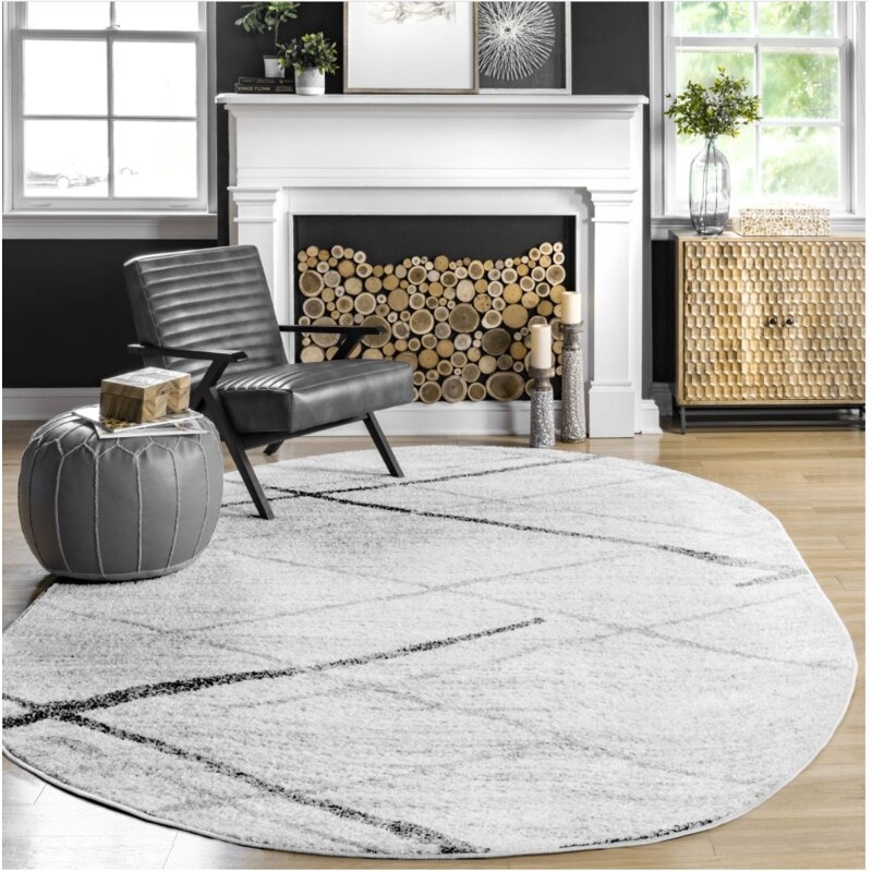 Azha Gray Geometric Area Rug-Runner 2' x 6' - Image 1