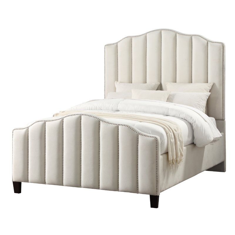 Livilla Channeled Upholstered Panel Bed - Image 0