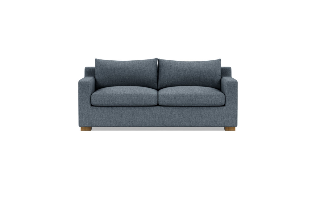 Custom Sloan Sleeper Sofa in Cross Weave Rain (Kid & Pet Friendly) with Natural Oak Block Legs - Image 0