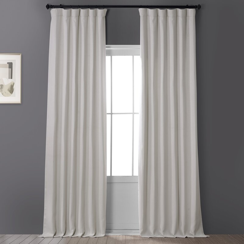 Clem Solid Blackout Rod Pocket Single Curtain Panel Beige/Tan 50x96 - Image 0