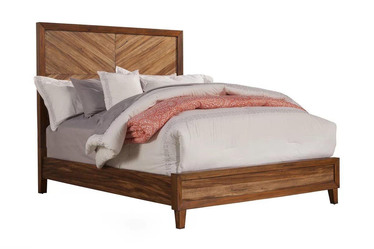 Tarin Solid Wood Panel Bed - - Image 0