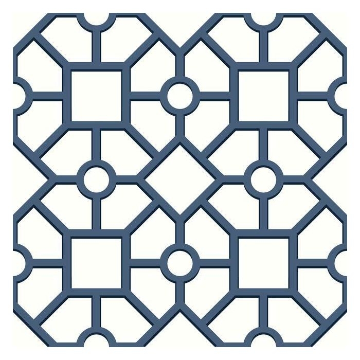 Hedgerow Trellis Premium Peel and Stick Wallpaper / Navy and Blue - Image 1