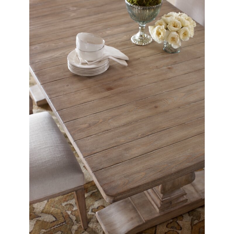 Dunnes Extendable Pine Solid Wood Trestle Dining Table - Image 4
