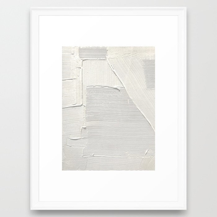 Alyssa Hamilton, Relief [2]: an abstract, textured piece in white, 20" x 26", Scoop white frame - Image 0